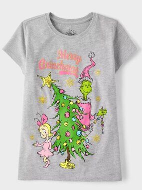 Dr. Seuss The Grinch Merry Grinchmas Graphic T-Shirt for Girls Size 4T NWT